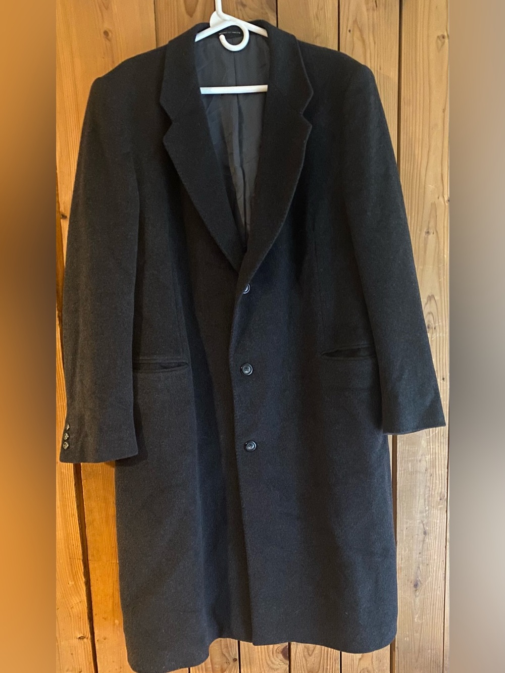 Imported Italy di Benedetto Gray Pea Overcoat Cashmere Blend Wool Trench Coat